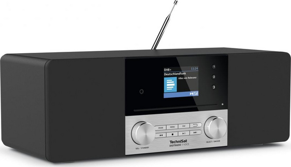 Radio CD TechniSat Digitradio 3 Voice, DAB+, stereo, e zezë