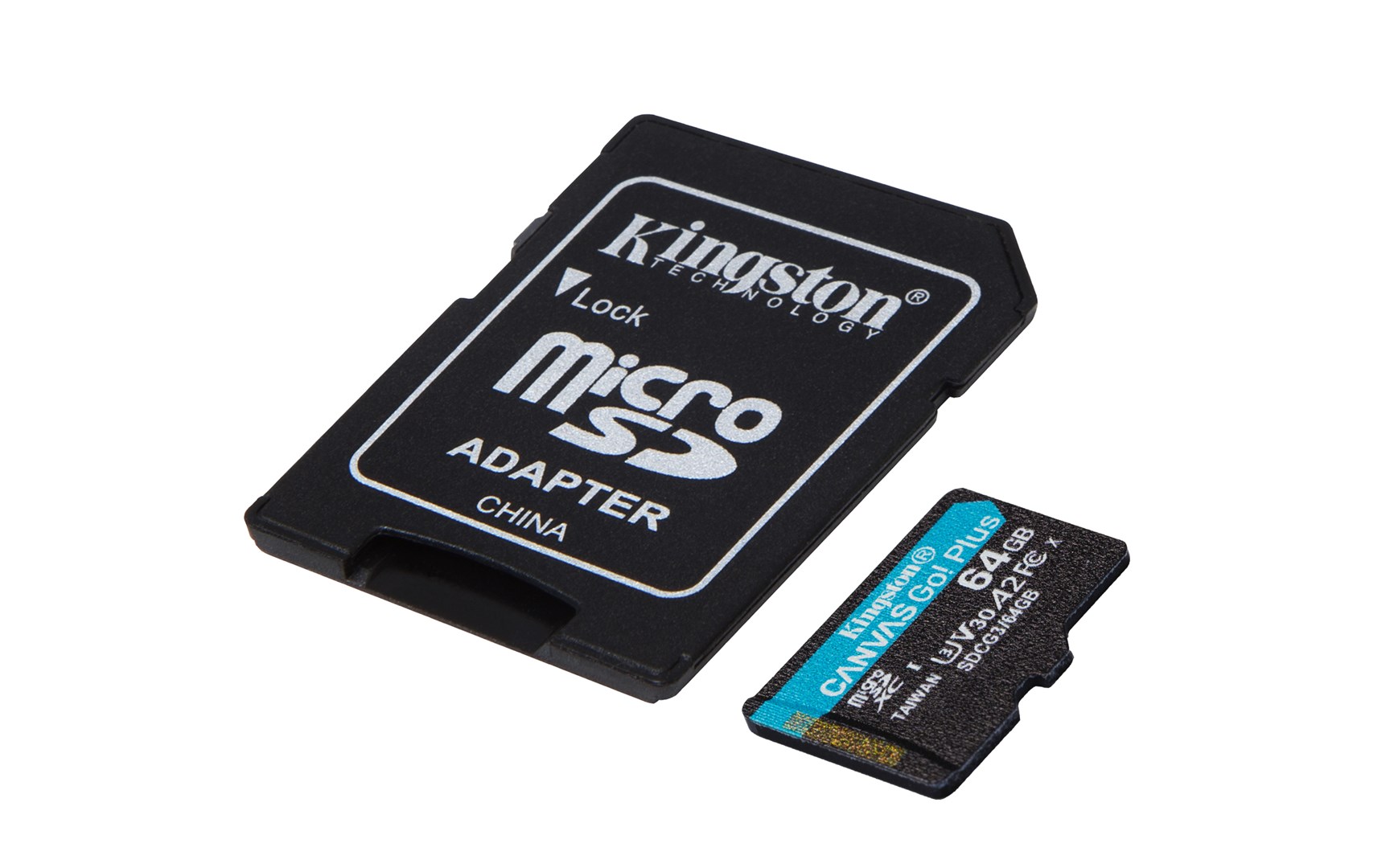 Kartë e memories Kingston Canvas Go Plus, MicroSD, 64 GB, Class 10 + përshtatës SD