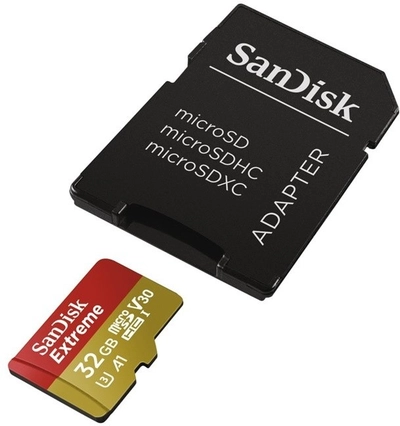 [OUTLET] Kartë memorie SanDisk Micro SDHC Extreme V30 32GB 100MB/s UHS-I U3 + SD adapter