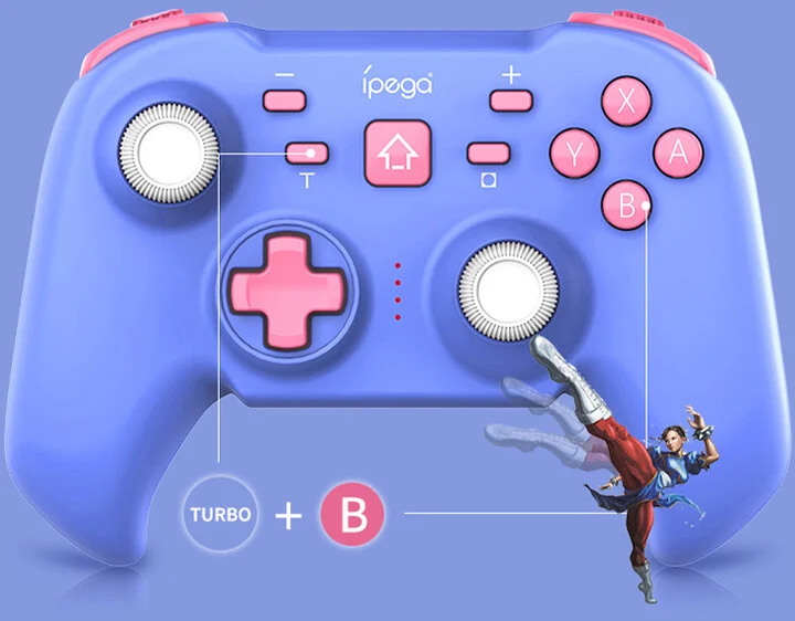 Kontroller iPega për PS 3/Nintendo Switch/Android/iOS/Windows PG - SE062C, i kaltër