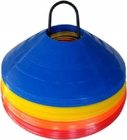 Set konusash trajnimi Spartan Disc Marker Cone, 20 copë, me mbajtëse metalike, shumëngjyrëshe