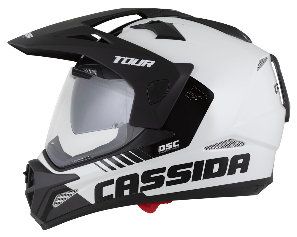 Helmetë moto CASSIDA Tour 2.0 Dual, ECE 22.06, Pinlock ready, e bardhë e zezë