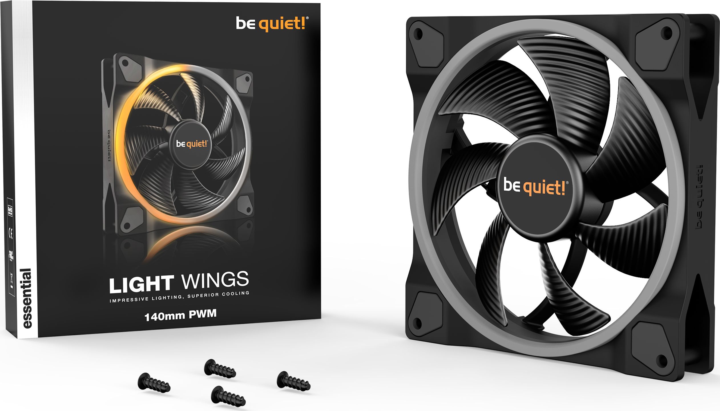 Ventilator kasë be quiet Light Wings 140mm PWM BL074, ARGB, i zi