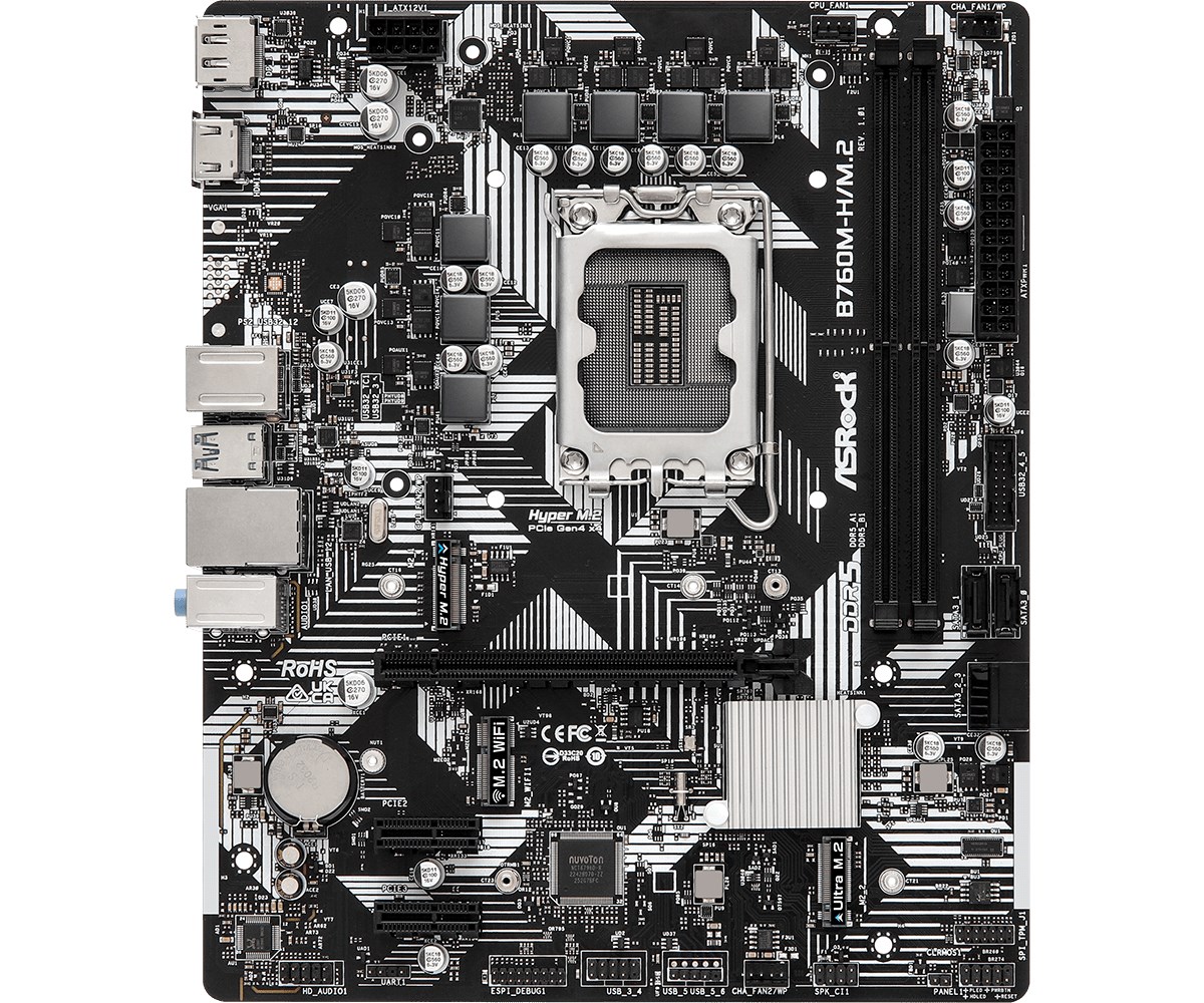 Pllakë amë Asrock B760M-H/M.2 Intel B760 LGA 1700 micro ATX
