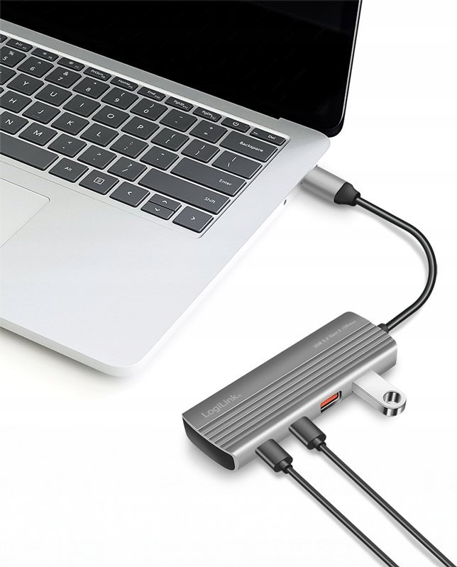 Hub USB LogiLink, USB 3.2 Gen2, 4+1 porta, PD 100W, alumin