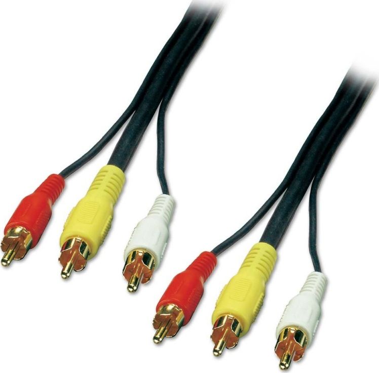 Kabllo Lindy 3x RCA, 10m, e zezë