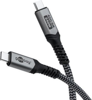 Kabllo USB C Goobay USB4, 240W Power Delivery, 1 m, e zezë gri