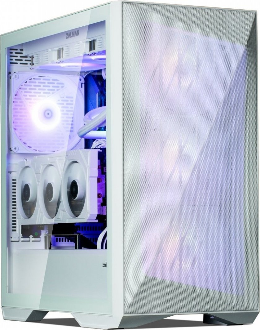Куќиште за компјутер Zalman Z9 Iceberg ARGB, бело, Midi Tower