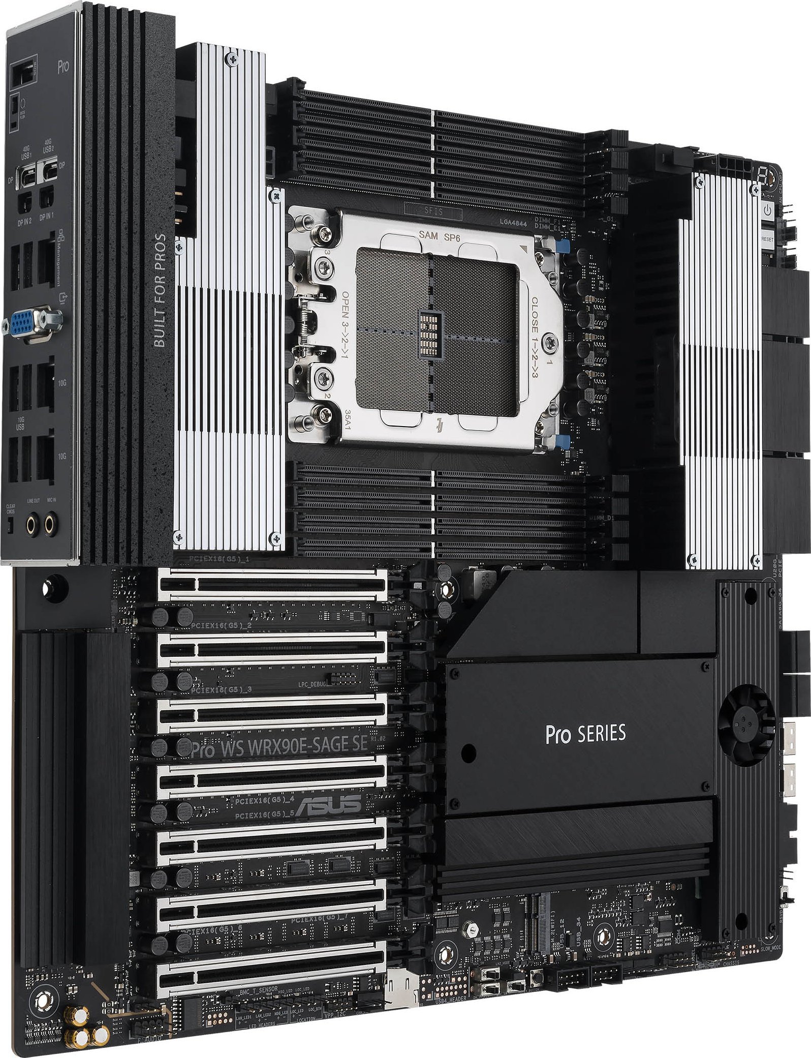 Pllakë amë Asus PRO WS WRX90E SAGE SE, WRX90, DDR5, e zezë