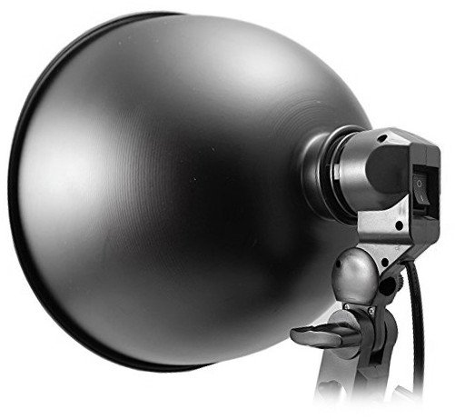 Mbajtës ombrelle dhe llambë për studio, bazë E27, kënd 0-180°, i zi