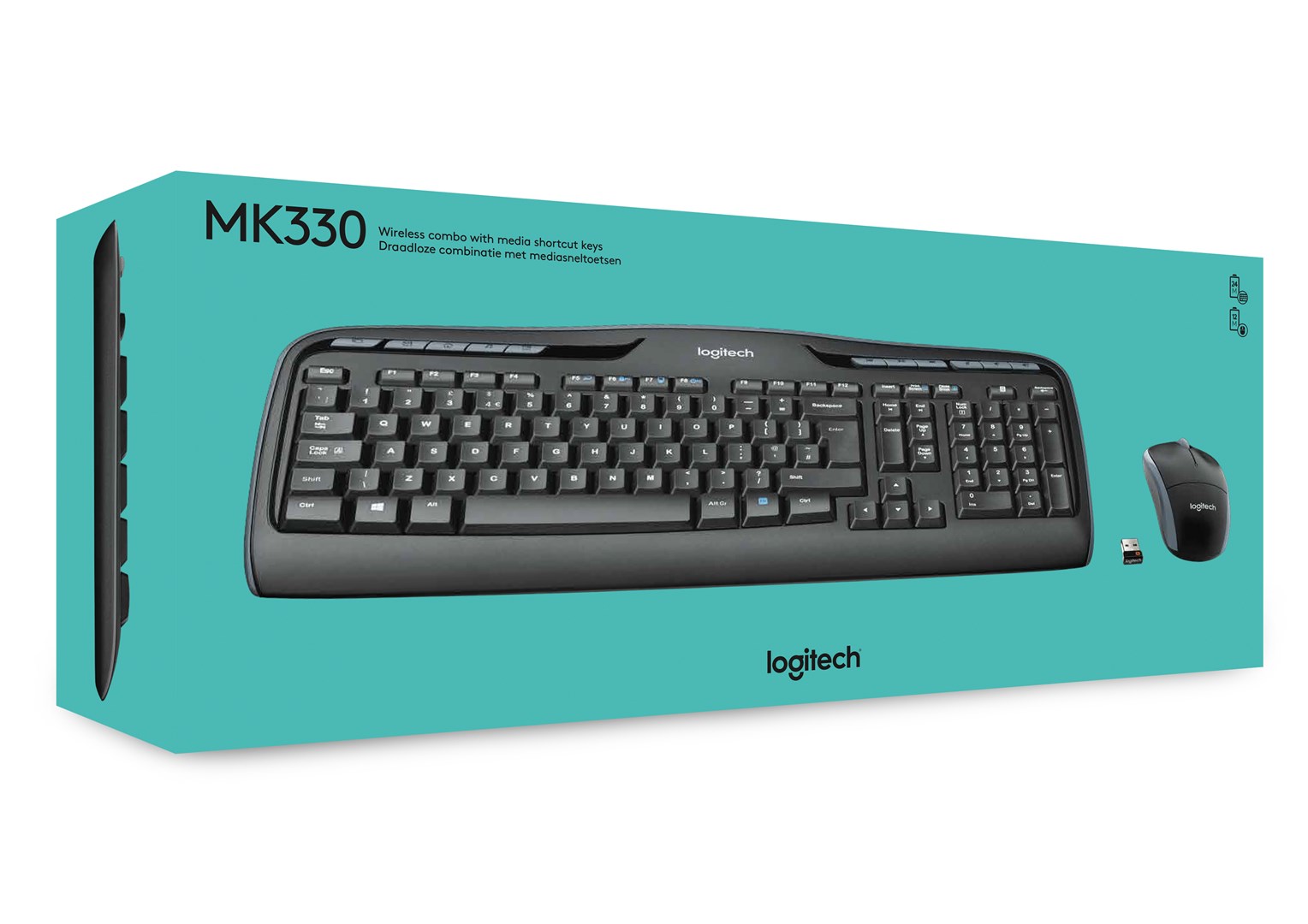 Set tastierë dhe maus Logitech Wireless Combo MK330, USB, 2.4GHz, e zezë