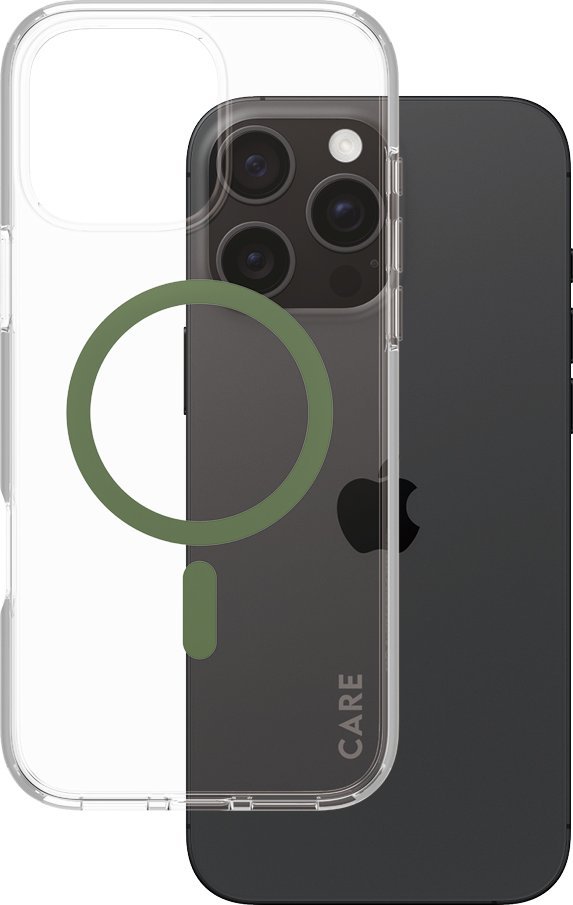 Këllëf PanzerGlass 0 CARE Flagship, për iPhone 16 Pro Max, MagSafe, jeshile transparente