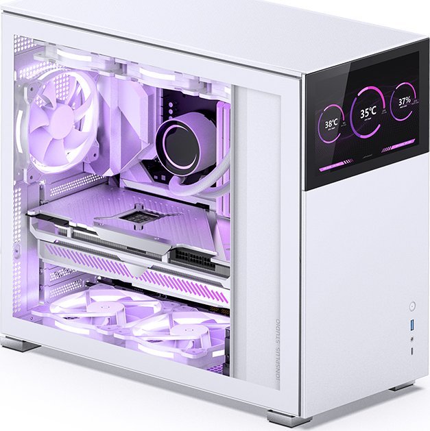 Kasë Jonsbo D41 Screen ATX Case, Tempered Glass, e bardhë