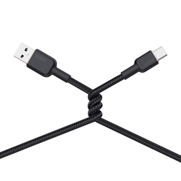 Kabllo Aukey, USB-A / USB C, 1 m, e zezë