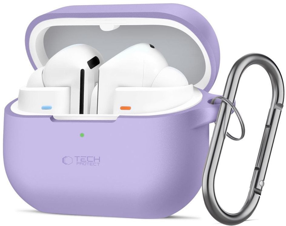 Mbulesë silikoni Tech-Protect me karabinë për Samsung Galaxy Buds 3 3 FE 3 Pro, Lavender