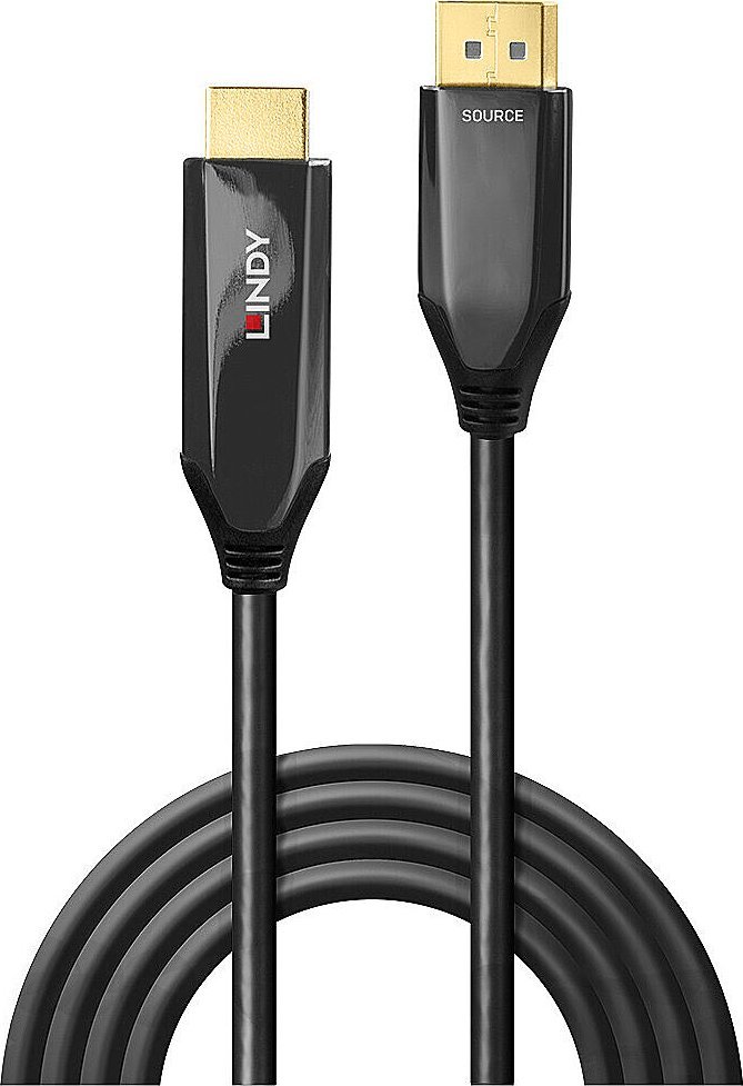 Kabllo Lindy DisplayPort në HDMI, 2m, e zezë