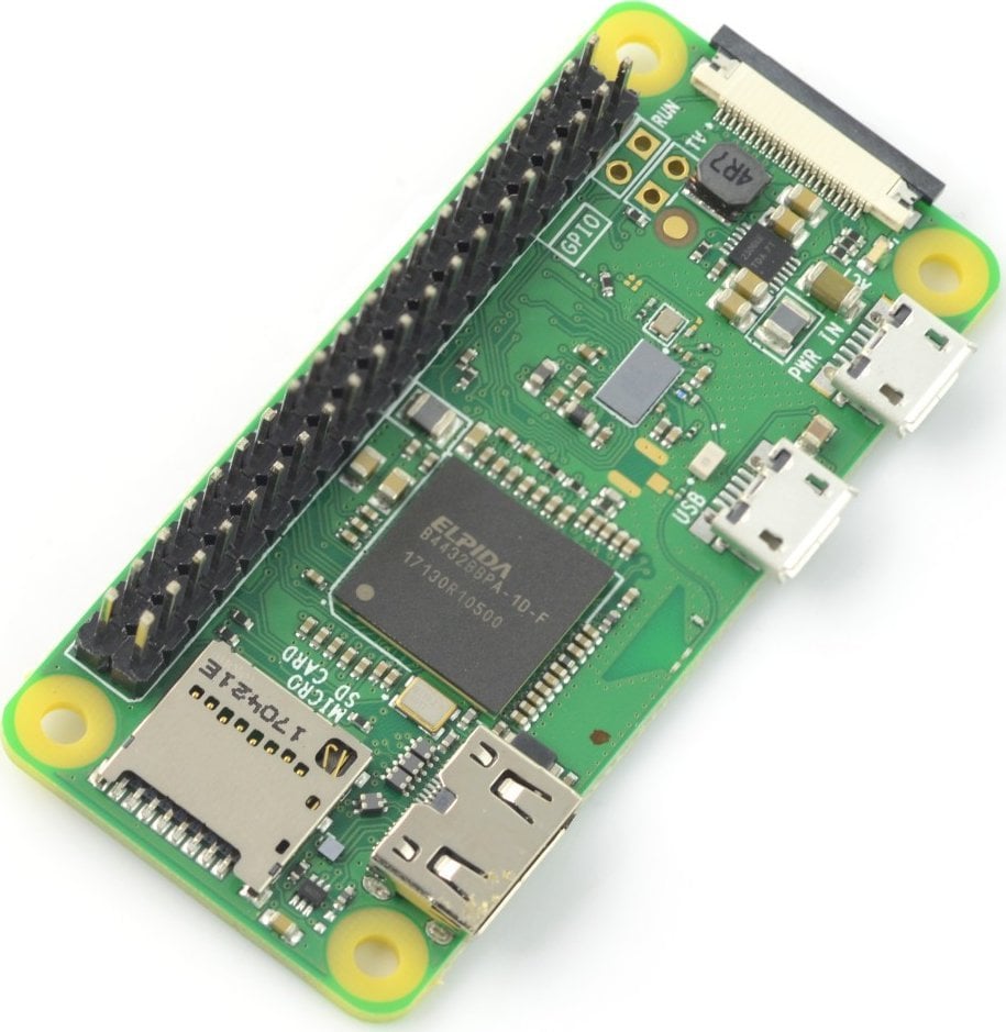 Minikomputer Raspberry Pi Zero WH, 512MB RAM, WiFi Bluetooth 4.1, me konektorë GPIO