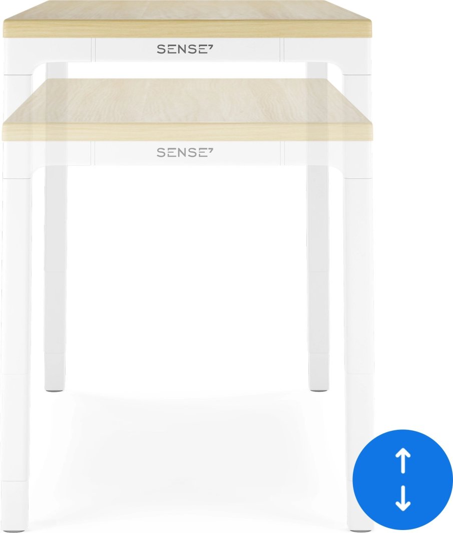 Tavolinë SENSE7 MANMA, 160cm x 80cm, e bardhë/ druri
