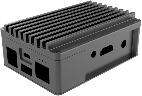 Kuti kompjuterike AKASA Skyline 3 Pro, për ASUS Tinker 3 dhe Tinker Board 3S, alumini, e zezë