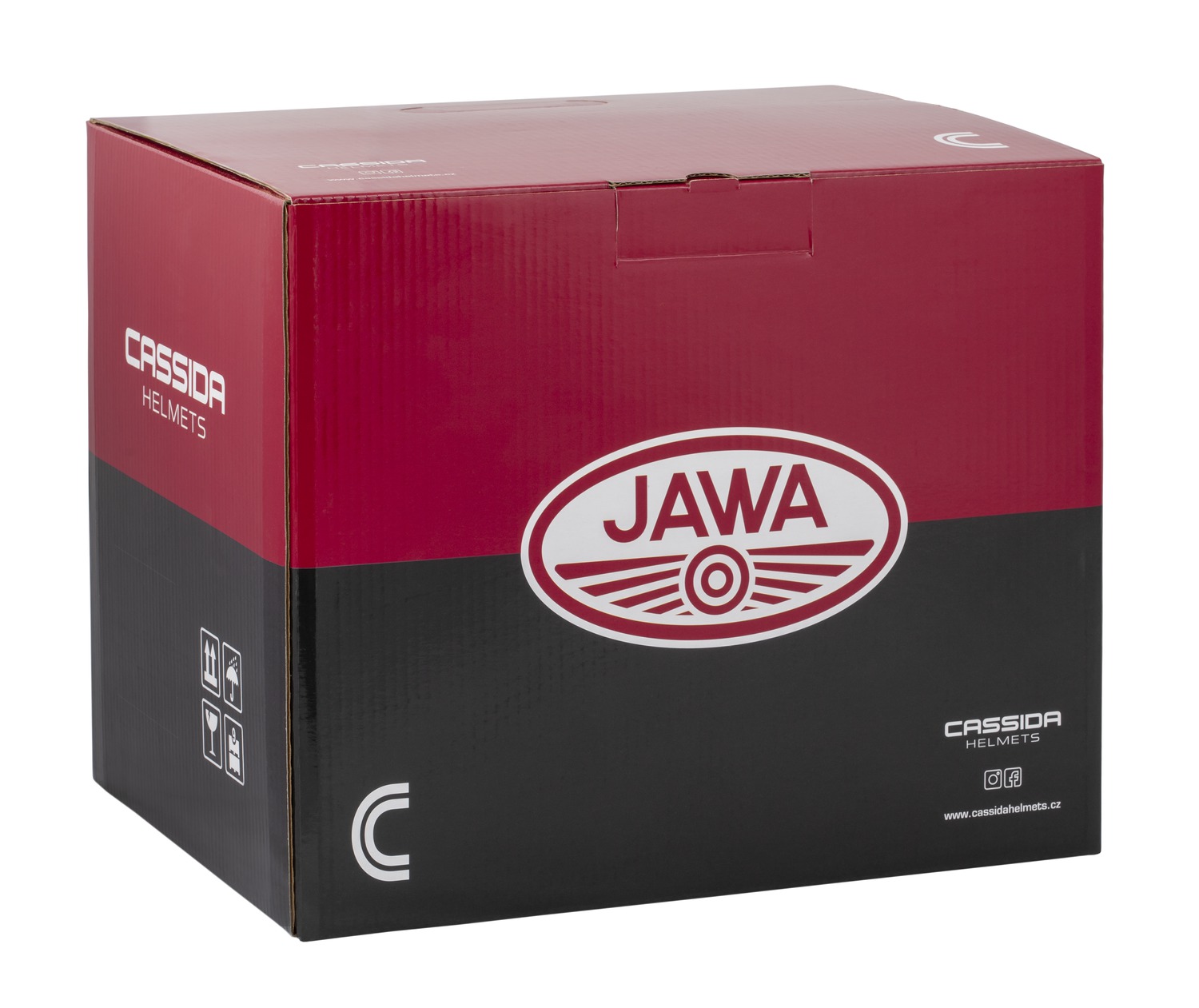 Мото кацига CASSIDA Oxygen 2.0 Jawa OHC, отворена, со внатрешен сенилник, сива мат црвена црна бела