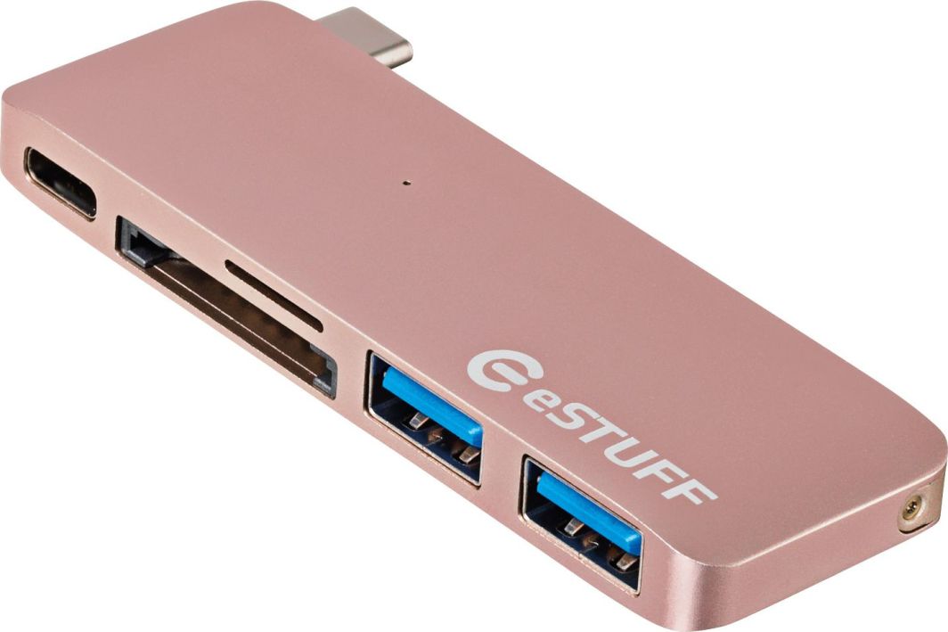 Практичен, стилски USB-C eSTUFF USB C Slot-in Hub Rose