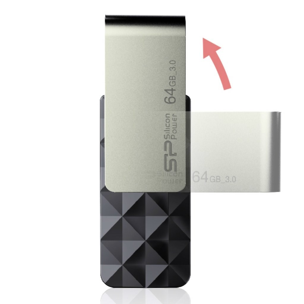 USB Silicon Power Blaze B30, 64GB, USB 3.1, e zezë 