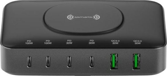 Stacion karikimi 4smarts 7in1 GaN, 100W, me karikim pa tela, i zi gri