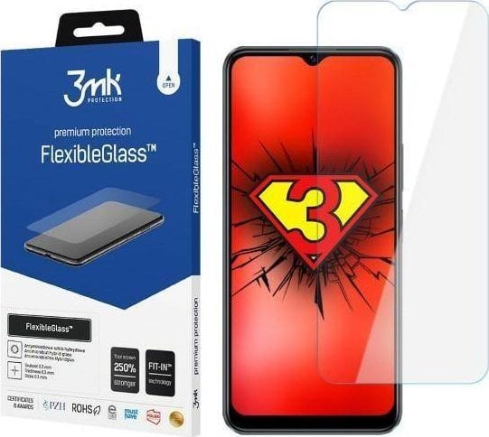 Mbrojtës ekrani 3MK FlexibleGlass për Vivo Y16 Y22s, xham hibrid, ultra i hollë, transparent