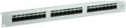 Patch panel VALUE Cat.6 Class E, 24 porta, 19", i paekranizuar, gri