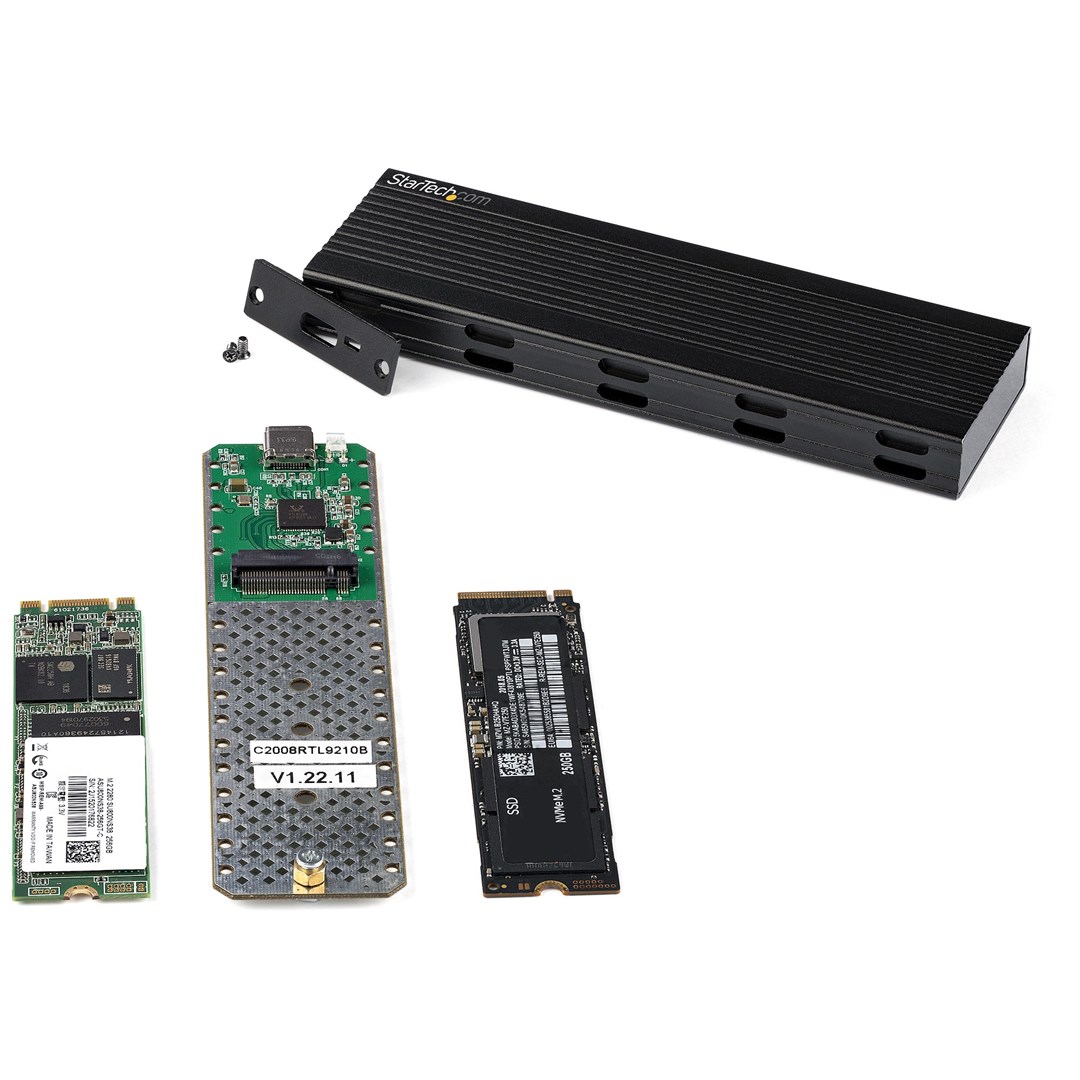 Kuti SSD USB-C M.2 SATA/NVMe Startech SM2E1BMU31C, USB 3.2 Gen 2, 10Gbps, e zezë