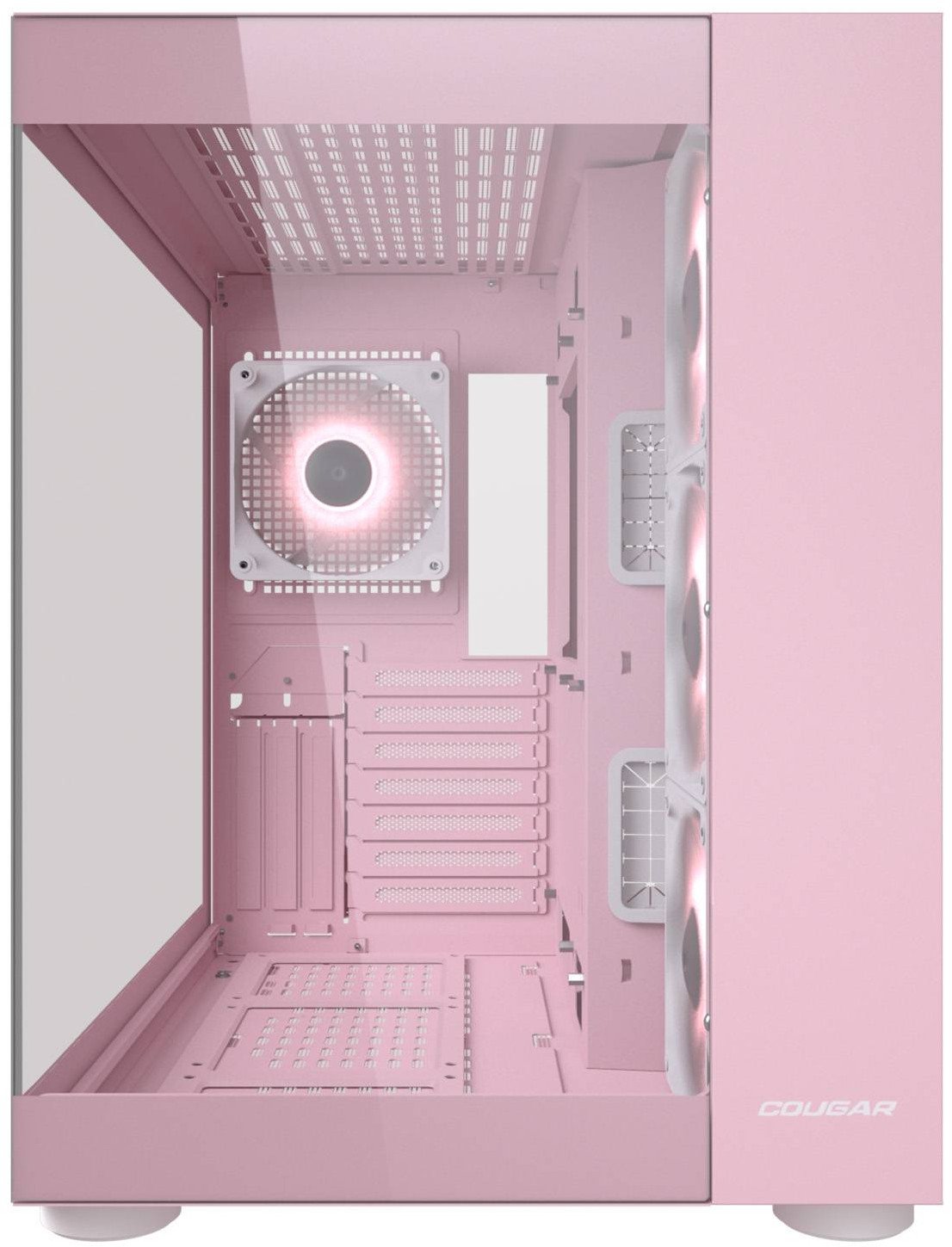 Куќиште за компјутер Cougar FV150 ARGB, MIDI Tower, розово