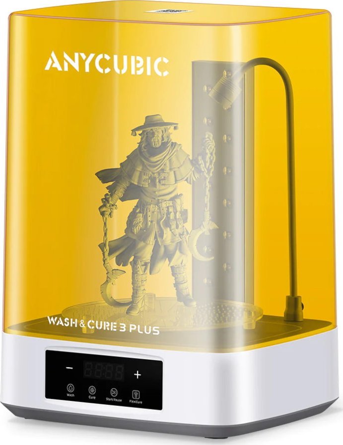 Pajisje larje dhe tharje ANYCUBIC Wash &amp; Cure 3 Plus, për printer 3D resin SLA LCD, e verdhë