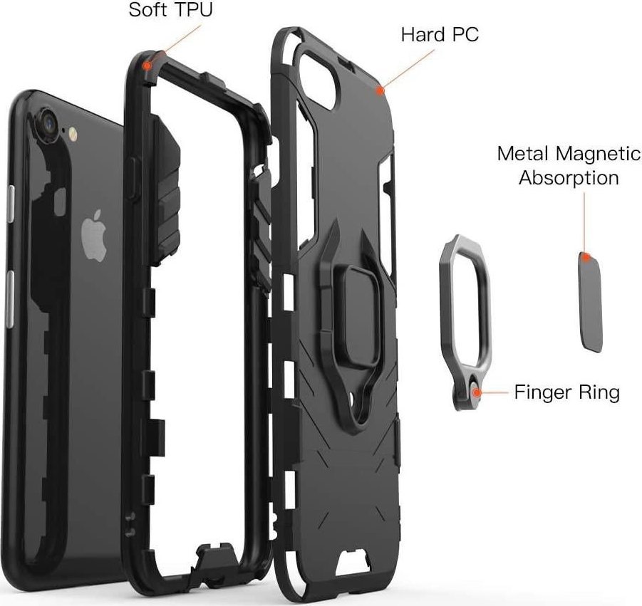 Kuti mbrojtëse CoreParts për iPhone SE 2020, tip cover, me mbajtëse tavoline, e zezë