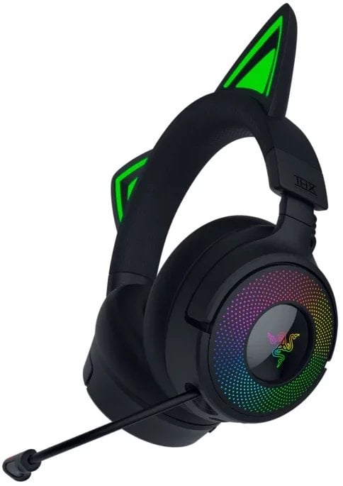 Kufje gaming Razer Kraken Kitty V3 Pro, me kabllo dhe pa kabllo, USB Type A Bluetooth, të zeza