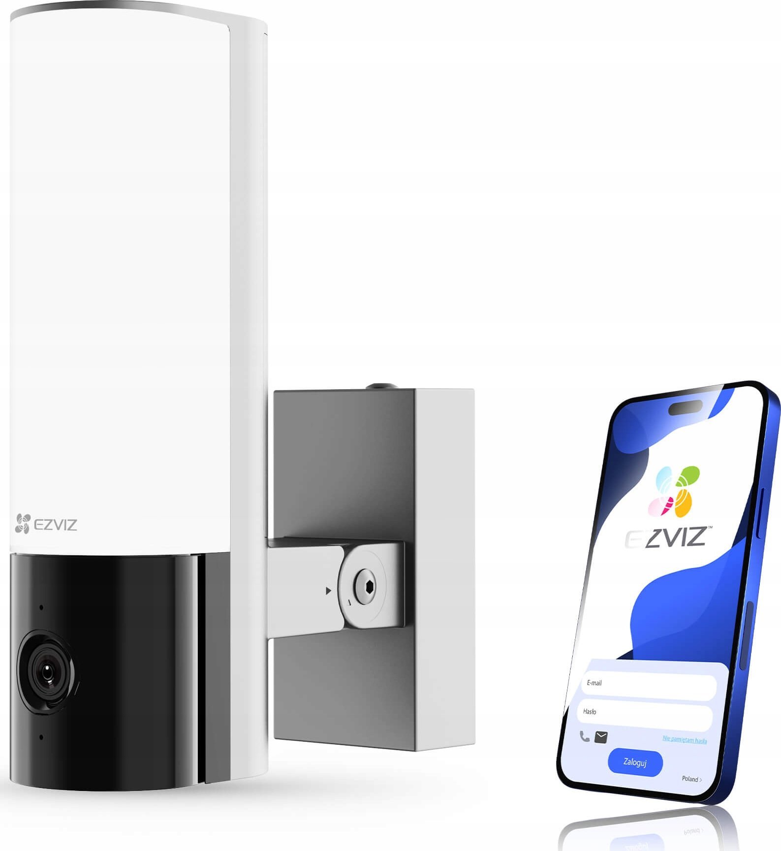 Kamerë sigurie Ezviz EL3, me dritë muri inteligjente, IP65, e zezë