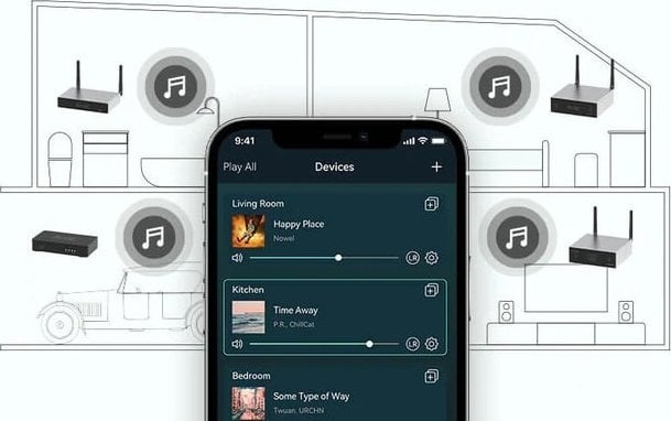 Përforcues rrjeti Arylic A50+, 2x50W, Wi-Fi Bluetooth, i zi