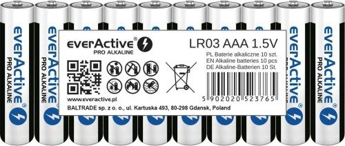 Bateri AAA EverActive Battery Pro R03, 1250mAh, paketim 10 copë