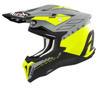 Helmetë motokrosi Airoh Strycker Skin, offroad, madhësia XL, neon e verdhë gri e zezë mat