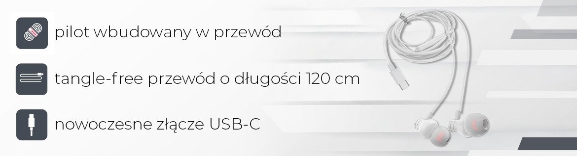 Kufje in ear Aiwa ESTM-50USB-C WT, me USB C, i bardhë