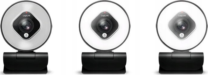 Webcam LogiLink UA0384, Full HD 1080p, me dritë rrethore, i zi e bardhë