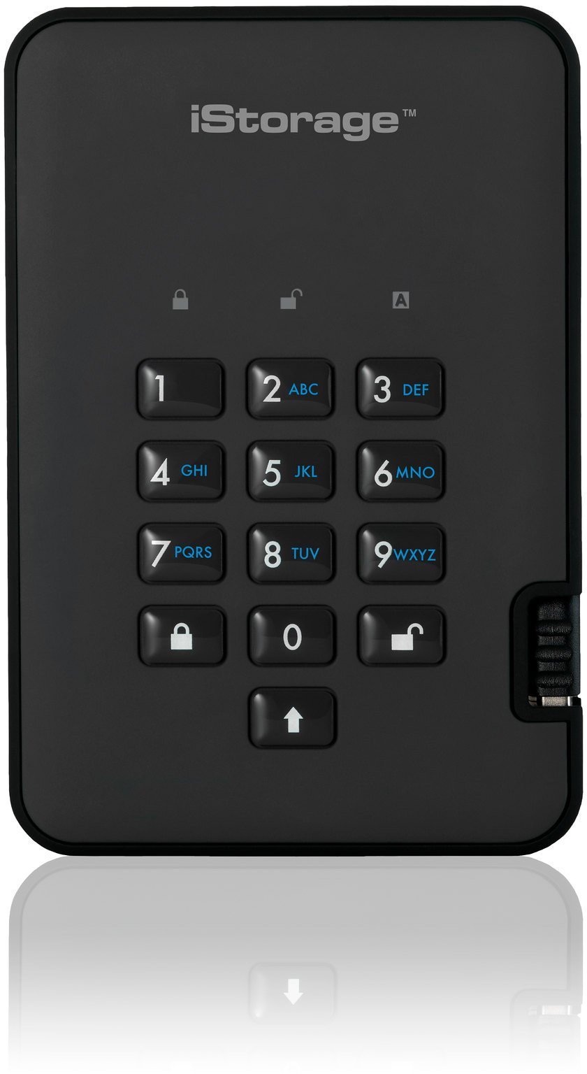 Hard disk i jashtëm iStorage DiskAshur, 4TB, enkriptim hardware AES 256 bit, i zi