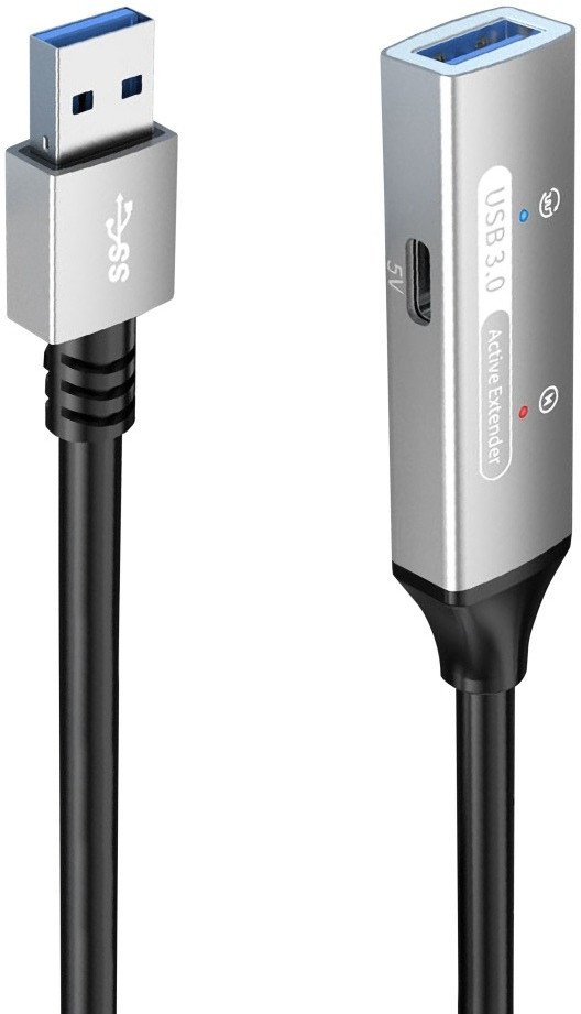 Kabllo zgjatuese USB PremiumCord Active, 5m, USB 3.2 Gen 1 5 Gbit/s, alumini
