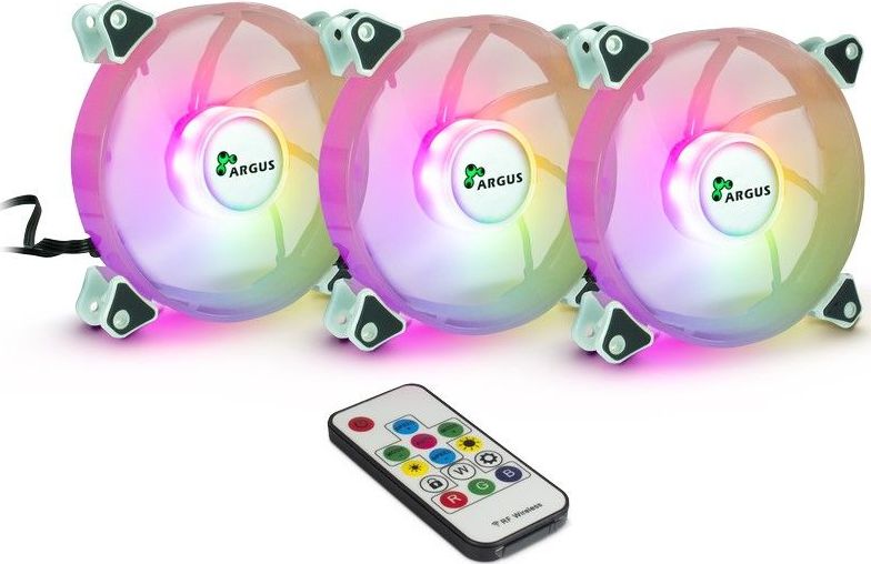 Set ventilatorësh Argus RS-061, 3x 120mm RGB PWM me hub, i zi