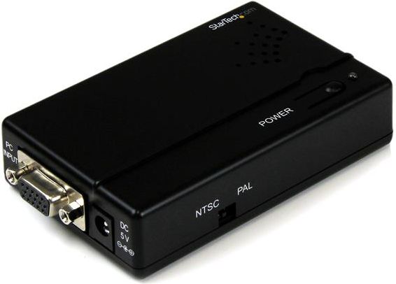 Konvertues StarTech VGA2VID, D-Sub (VGA) në S-Video, i zi