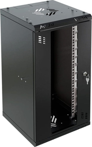 Kabinet rack Intalan 10" 12U, 300mm, montim në mur, i zi