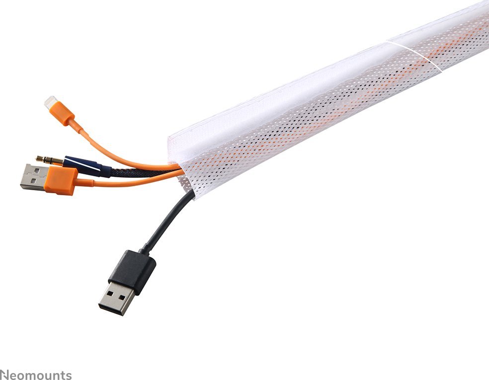 Mbështjellës kabllosh Neomounts NS-CS200WHITE, 2m, për 8-10 kabllo, i bardhë