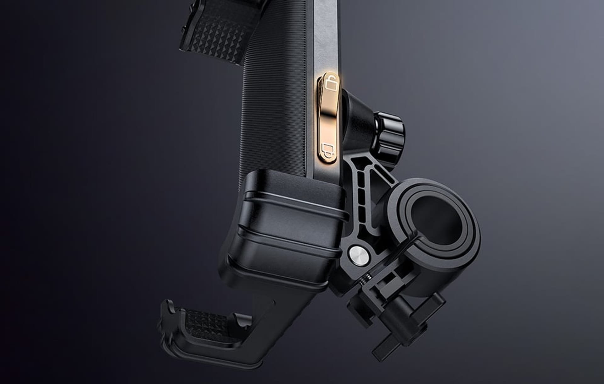 Mbajtëse telefoni për biçikletë Mcdodo Bicycle Phone Holder, rrotullim 360°, për timon biçiklete, e zezë