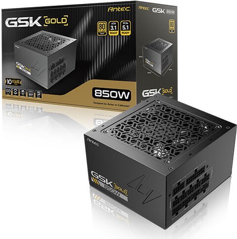 Напојување GSK 850W V2 EC, ATX, 850W, црно