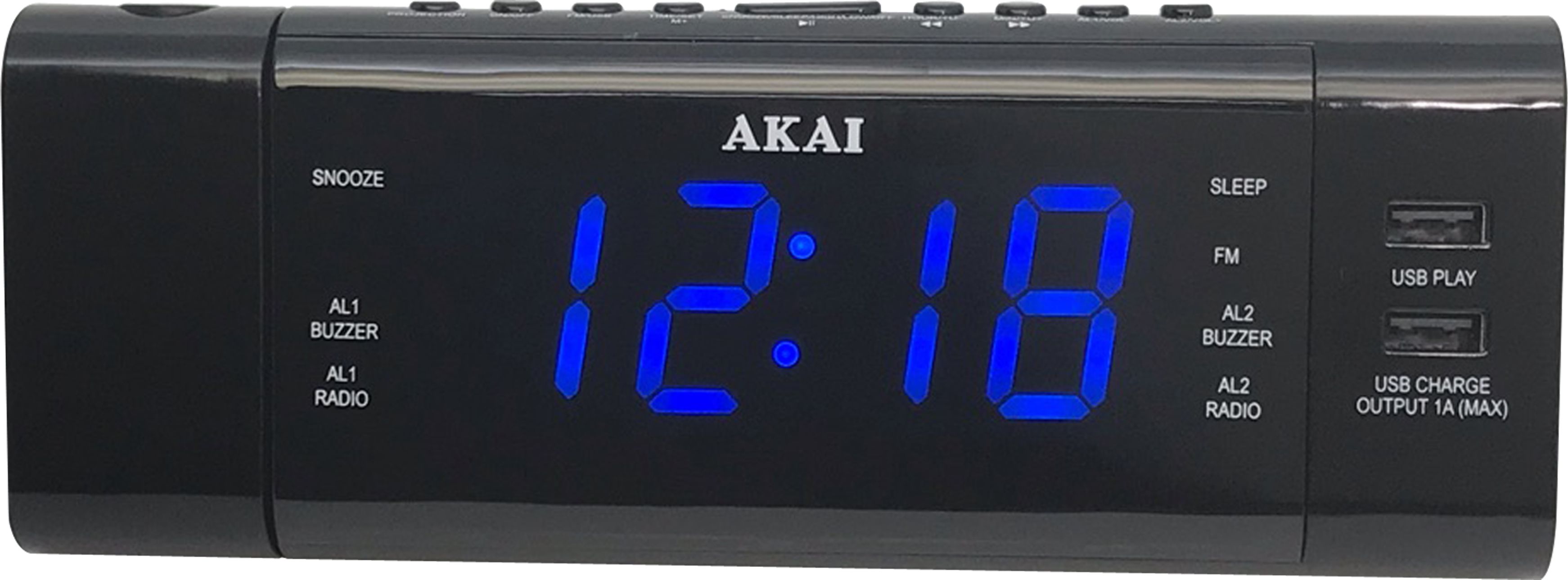 Radio alarm Akai ACR-3888, me projektor, e zezë