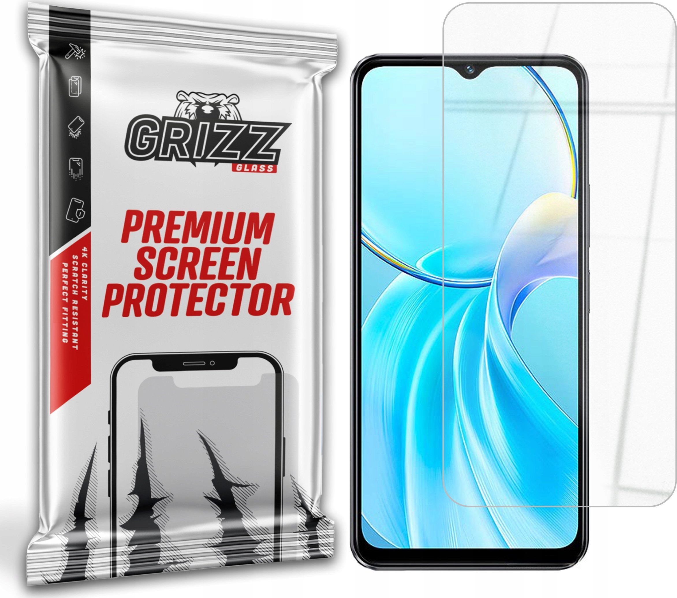 Mbrojtës ekrani Grizz HybridGlass për Vivo T3 Lite, xham hibrid 9H, transparencë e lartë